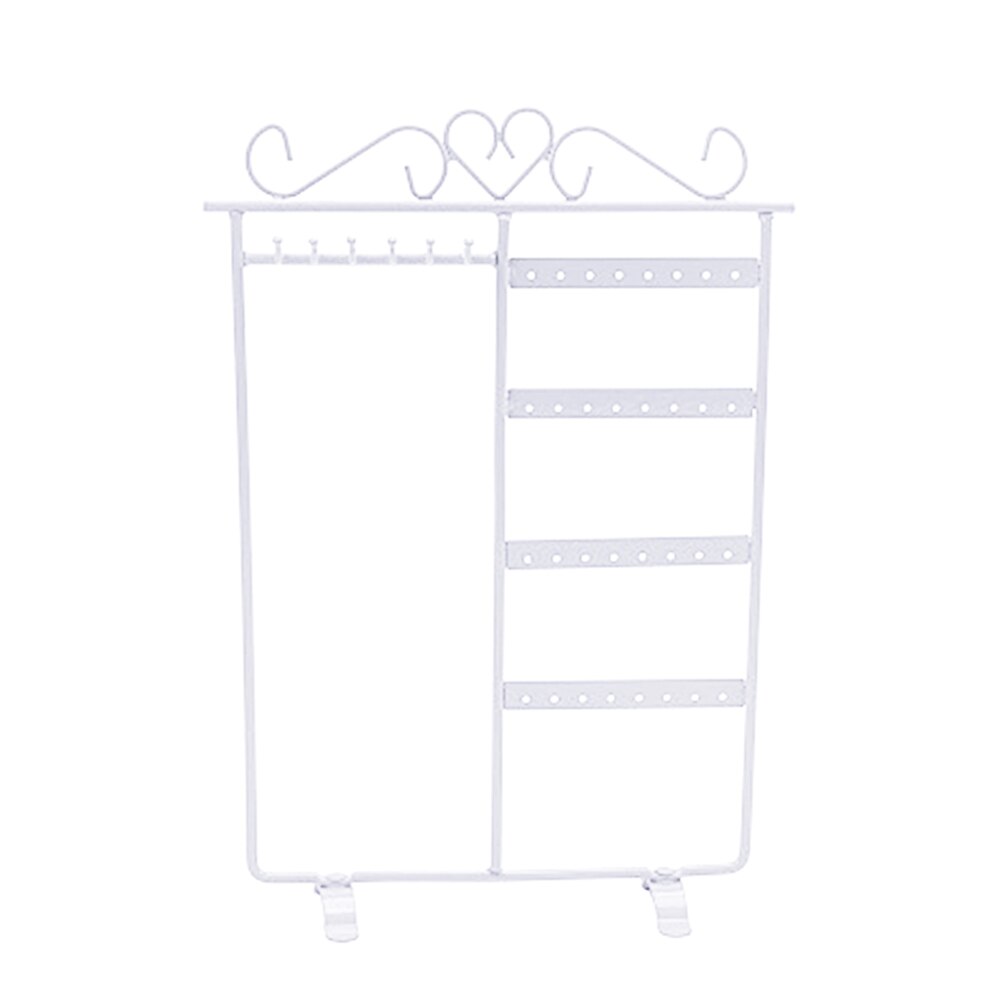 32 Gaten 6 Haken Oorbel Ketting Ketting Hangen Standhouder Display Rack 4 Tiers Opslag Sieraden Tonen Rack Organizer Ruimte saving: WHITE