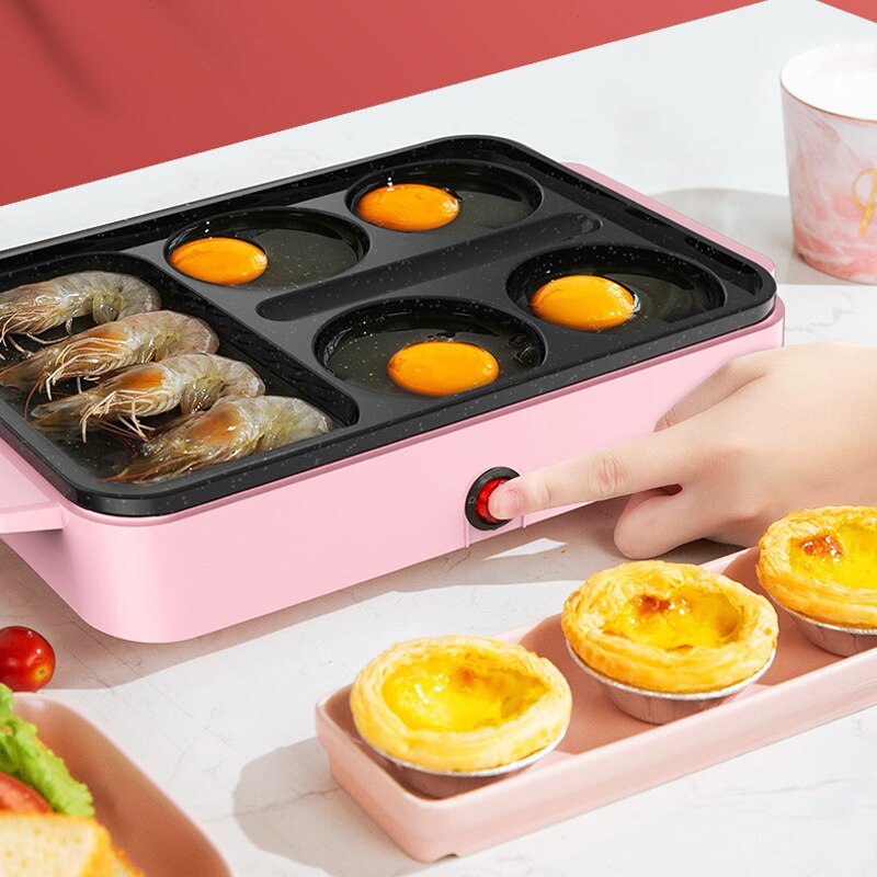 Poêle à frire antiadhésive pour le petit déjeuner, poêle à Steak et à saucisses, électrique, 1000W