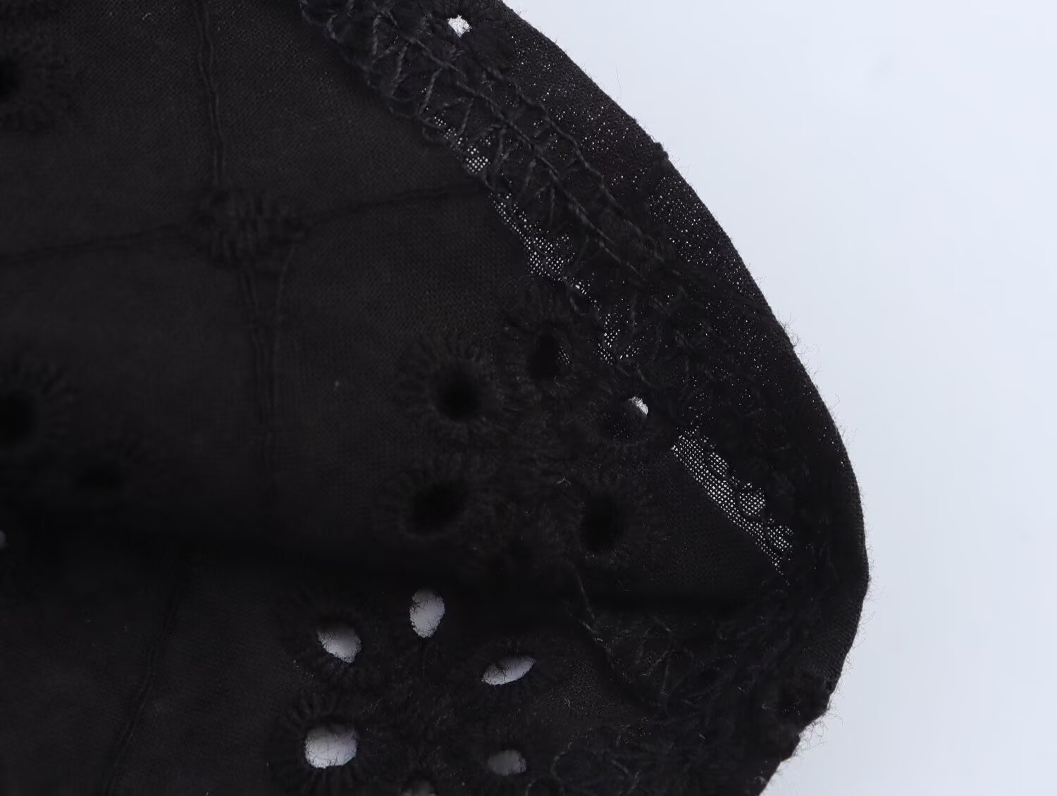 Tangada sommerbluse med broderi i bomull, korte ermer, strandtopper for kvinner, 6 t 0566