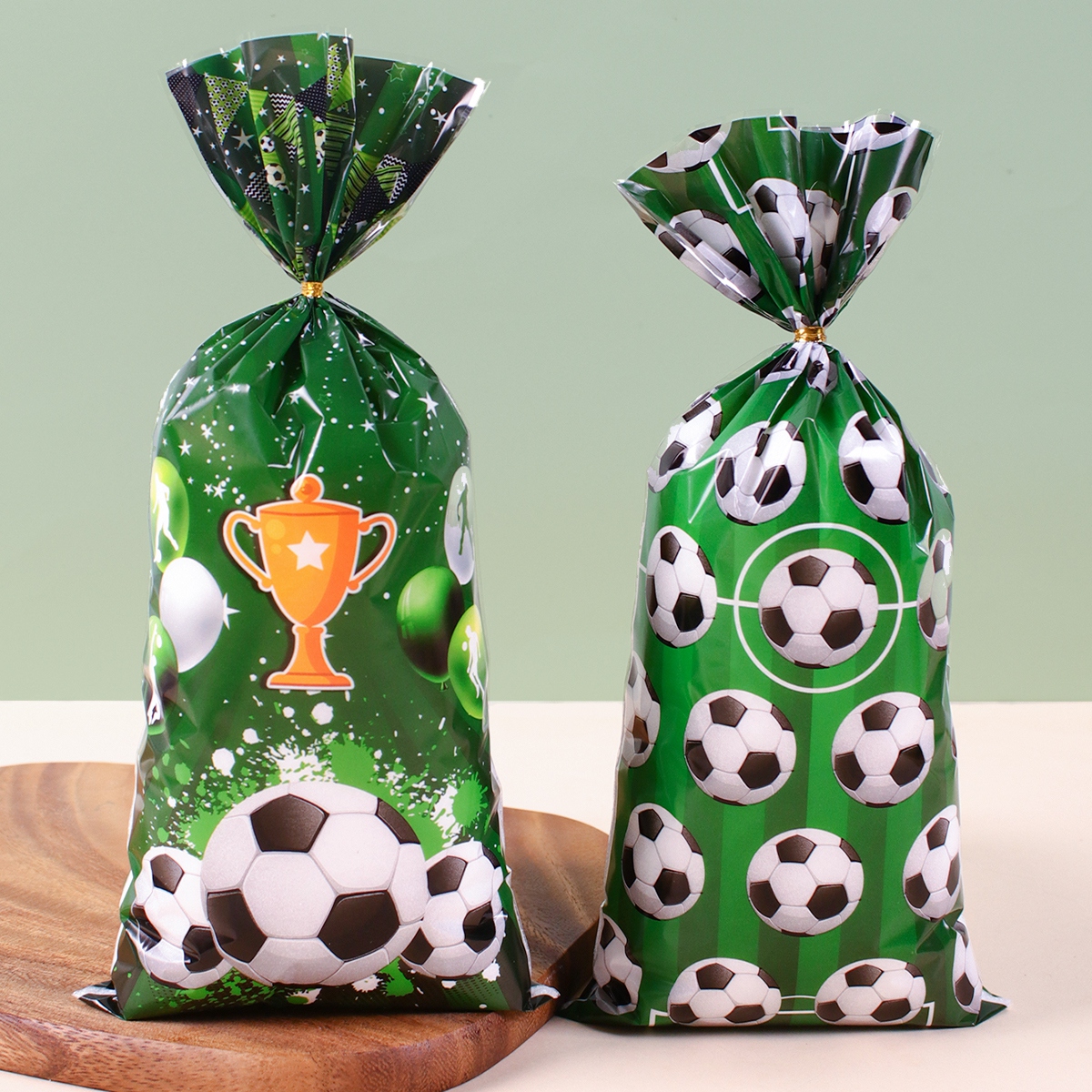 Bolsas para envolver dulces con tema de fútbol, bolsa de de fútbol, bolsa de galletas, bolsas de recuerdo de para niños, decoración de de cumpleaños, 25/50 Uds.