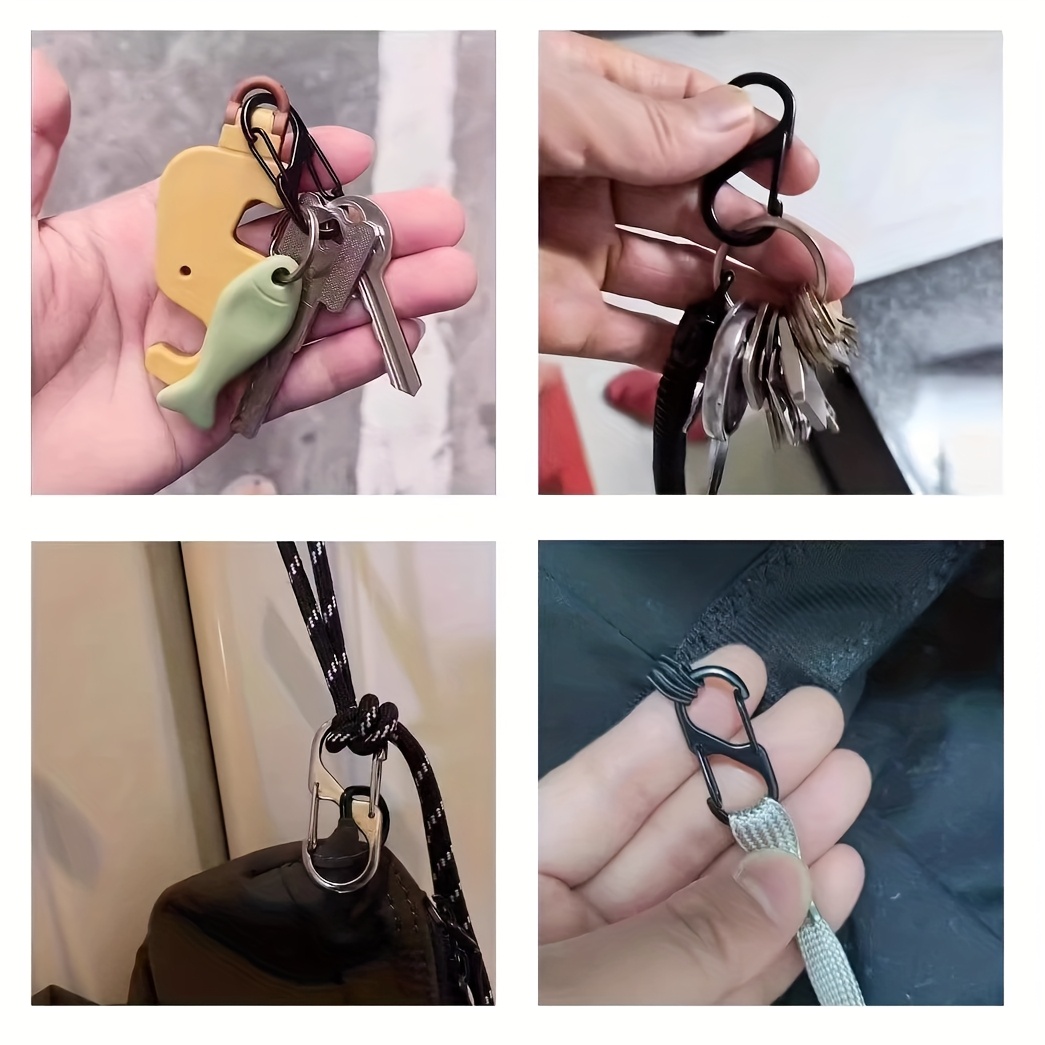 23 stuks mini kleurrijke tassen met dubbele knopen, S-vormige tas-hoedclips, doe-het-zelf sleutelhangeraccessoires met hangende verbindingsringen