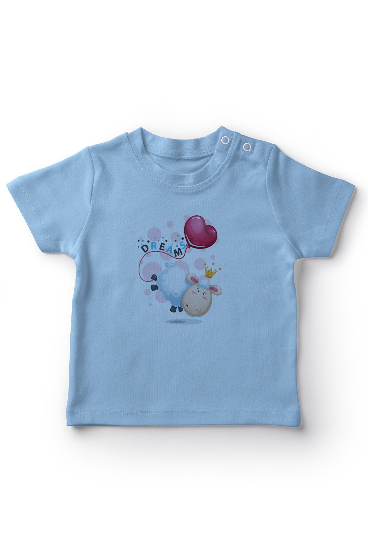 Angemiel, globo de bebé con forma de corazón, con sujeción Rüyadaki, oveja, camiseta azul para bebé