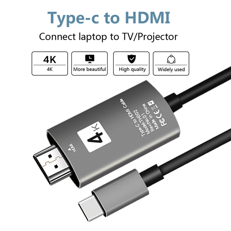 Usb-c type-c til hdmi 4k*2k uhd hdtv adapter til samsung galakse  s8 s8+  macbook grå