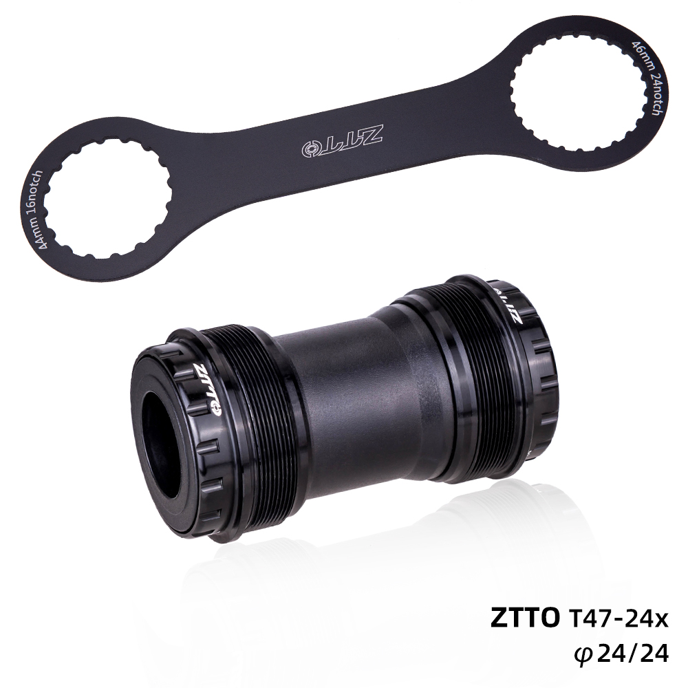 Ztto t47 suporte inferior de bicicleta e ferramenta de instalação 24 mtb bicicleta de estrada pedaleira dub 29 30mmthread 47 68 73mm eixo estriado: Preto