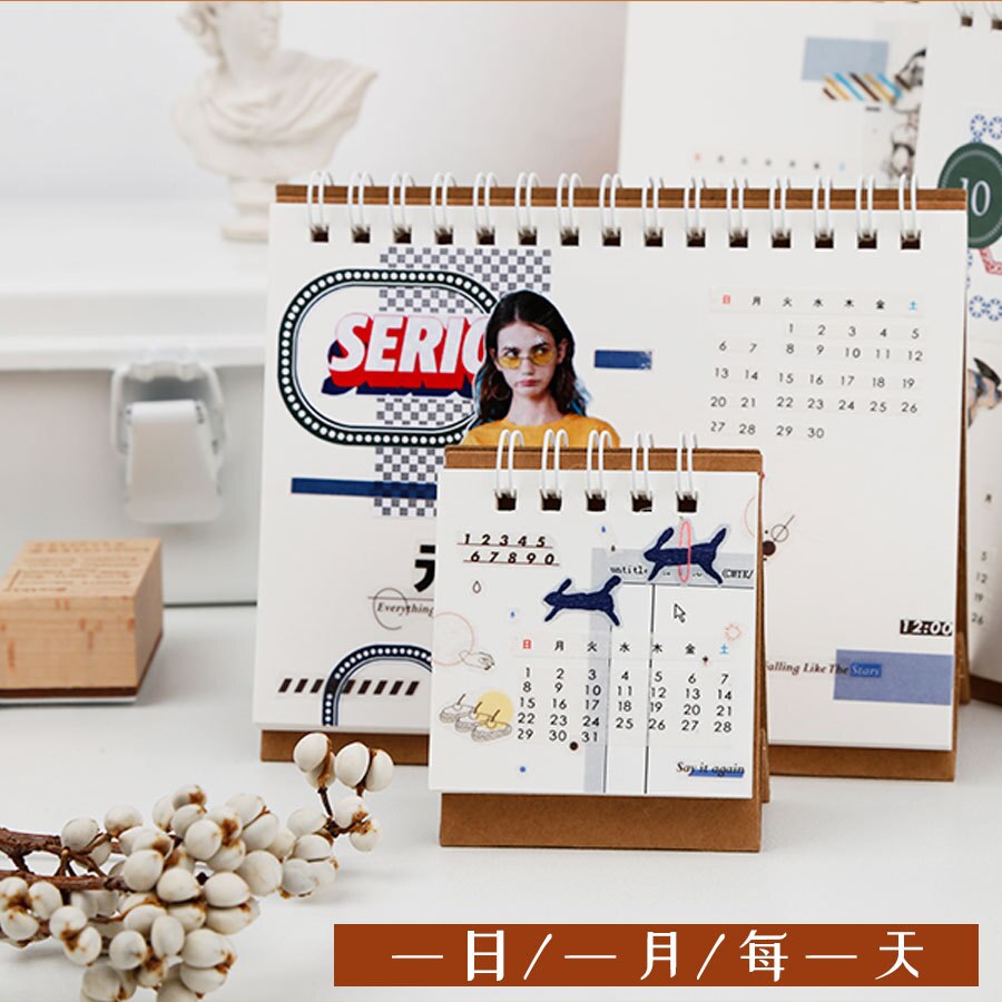 Coloffice Blank Table Calendar Homemade DIY Calendar Notepad Desktop Small Desk Ornaments Stationery 15 sheets,1PC