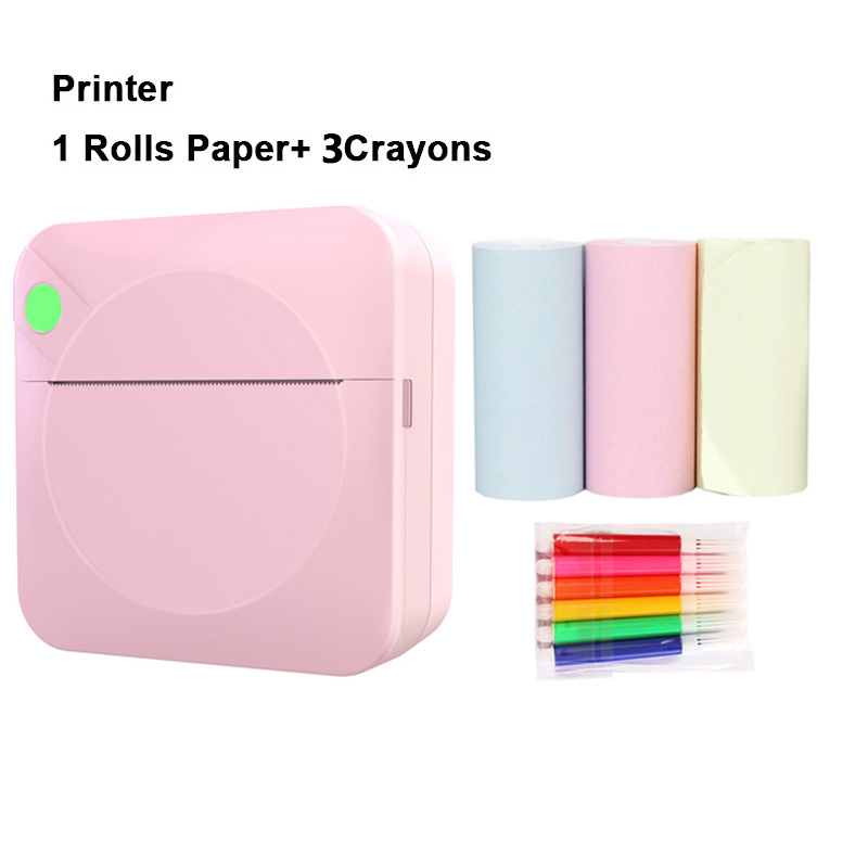 Mini Printer Portable Thermal Printing Machine Bluetooth Mini Photo Picture Label Printer for Android iOS DIY Home Use Printer: C17-PING-3PCS