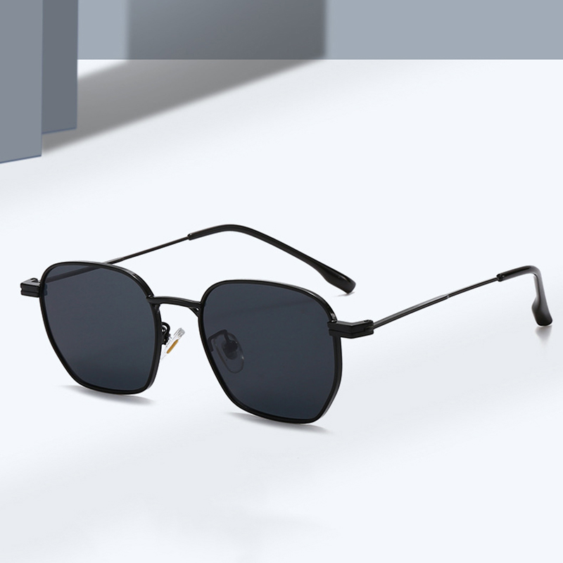 SO & EI, nueva , gafas de sol cuadradas para mujer, lentes transparentes Retro, marco de Metal, gafas de sol Punk naranjas para hombre, gafas de sol UV400