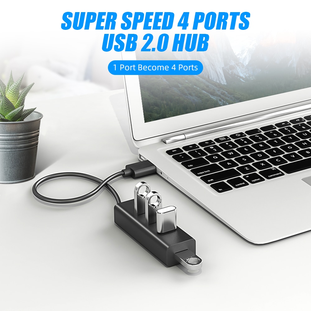 4 Port USB Hub Mouse Keyboard USB Splitter 4 Plug USB2.0 Hab Adapter For Laptop PC Computer USB Extender Multi Connector