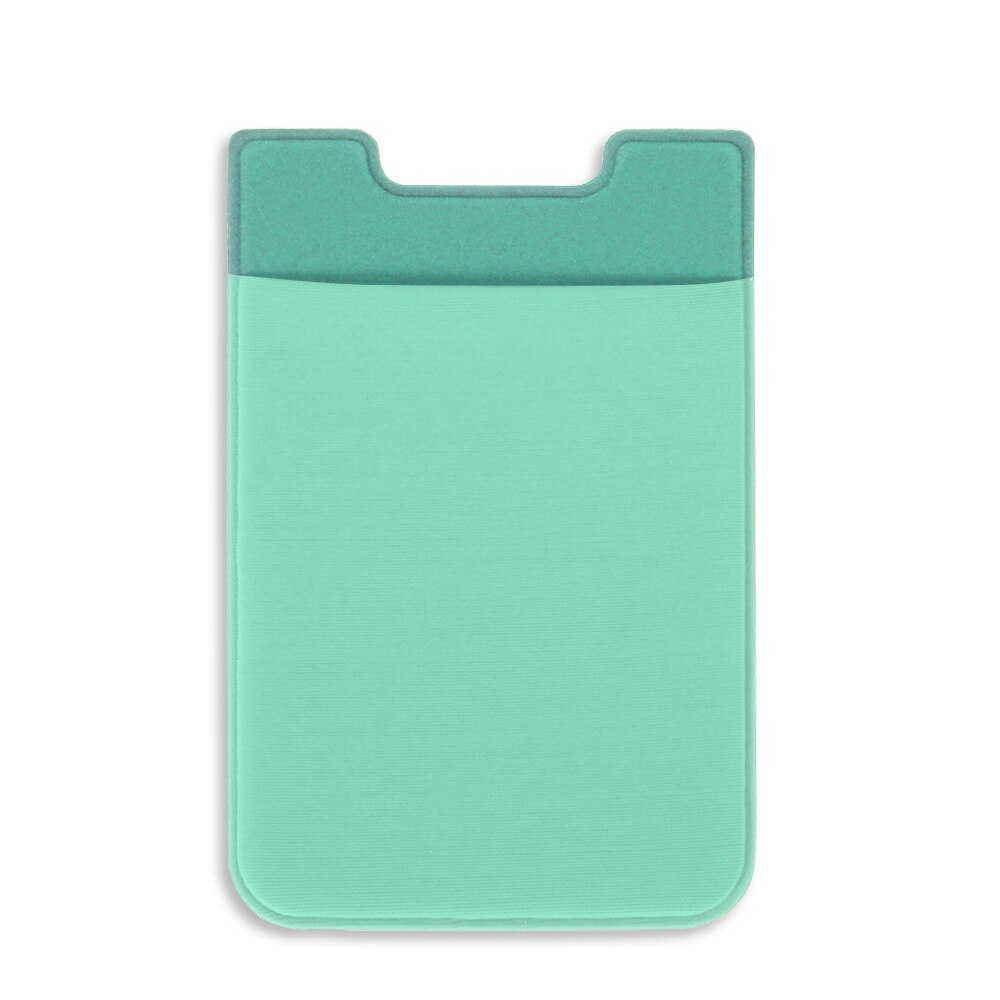 1PC Elastic Mobile Phone Wallet Case Stick On Credit ID Card Holder Pocket Self-Adhesive Sticker Card Sleeves: Green