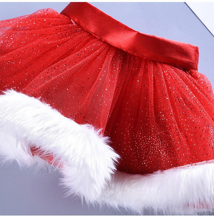 Ins Children&#39;s Cute princess Tutu Baby Christmas red TUTU skirt saints&#39; party Tulle Tutu with matching unicorn headband sk19012