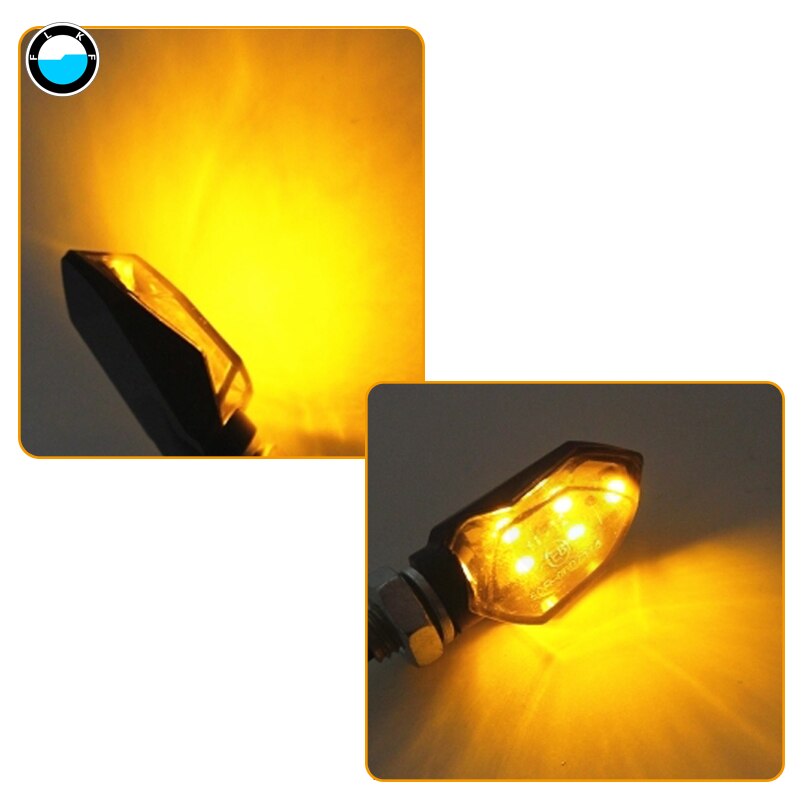 Luces LED de señal de giro para motocicleta, Mini indicadores de giro de 5 SMD, lente de humo intermitente ámbar, para Honda, Suzuki, Kawasaki, 2 uds.