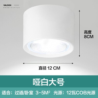 Plafond Spot Verlichting 5W 12W Nordic Hout Opbouw Plafond Spot Light Voor Ailse Bar Keuken Binnenverlichting: white 12W