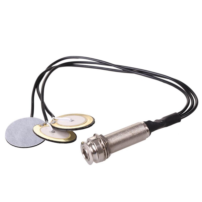 Piezo Contact Microfoon 3 Transducer Pickups &amp; 21-Inch Draad Lengte 1/4 Inch Output Jack 2 In 1 Piezo pickup Disc