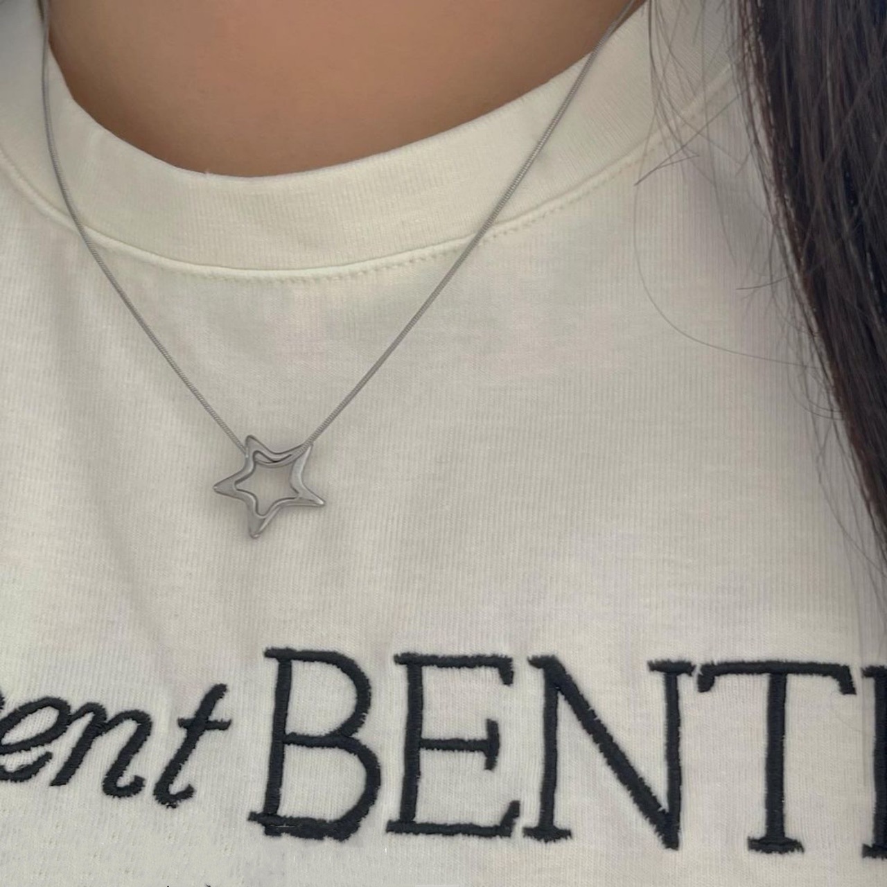 Kpop Goth – collier chaîne avec pendentif étoile couleur argent pour femmes et hommes, Egirl Y2K Cool EMO Punk, bijoux esthétiques Grunge,: Couleur or pur