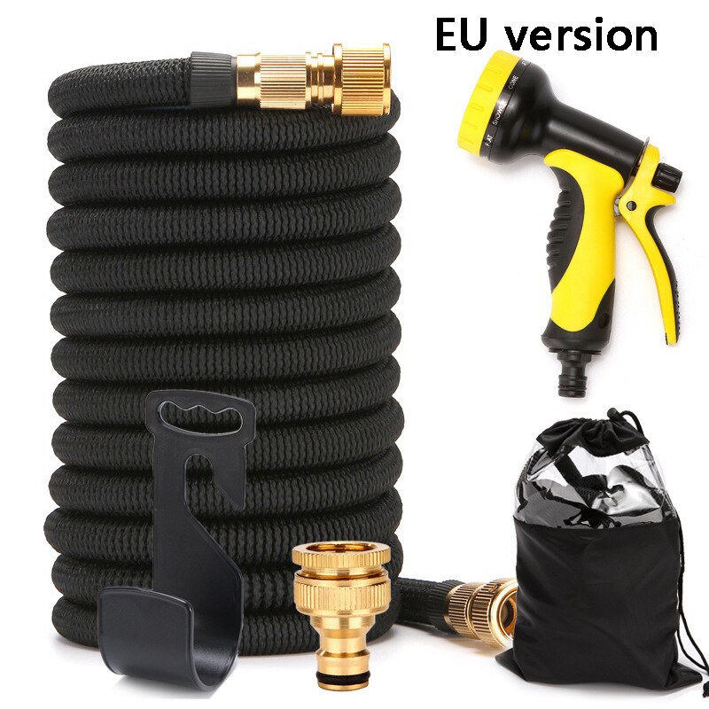 25Ft-100Ft Garden Hose Expandable Hose Retractable Flexible Water Hose with 3/4&quot; Solid Brass Connectors Expanding Pipe for Wash: 25FT-7.5M / YELLOW1