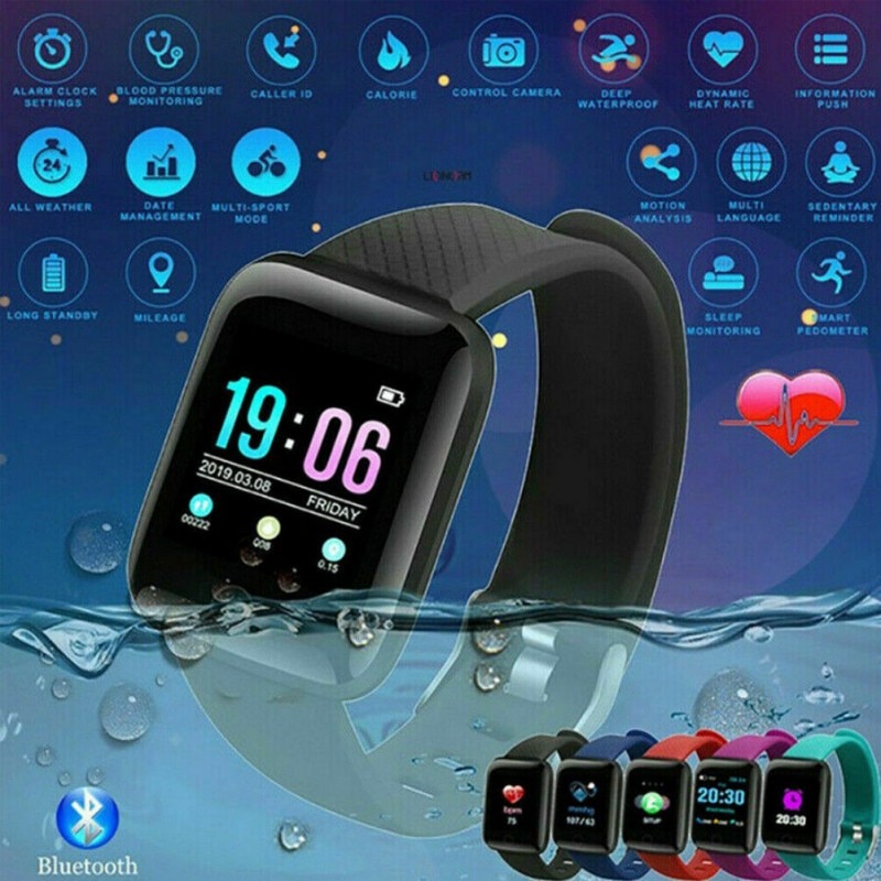 116plus Smart Watch Heart Rate Blood Pressure IP67 Waterproof Pedometer Sport Sleep Monitor Smart Wristband