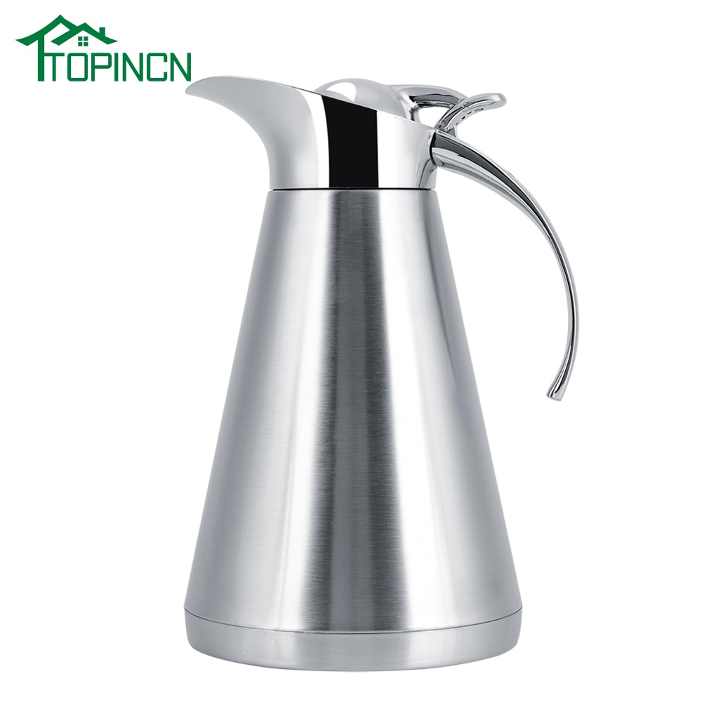 TOPINCN 1000 ml Rvs Koffie Thee Pot Theepot Waterkoker Vacuüm Isolatie Thermo Jug