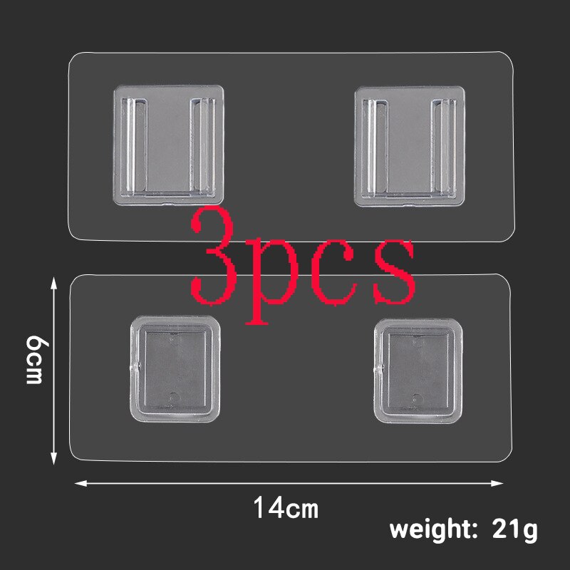 Double-sided Adhesive Wall Hook Transparent Suction Cup Sucker Hanger Seamless Paste Plug Socket Holder Cable Plug Fixing Storag: 03 3pcs