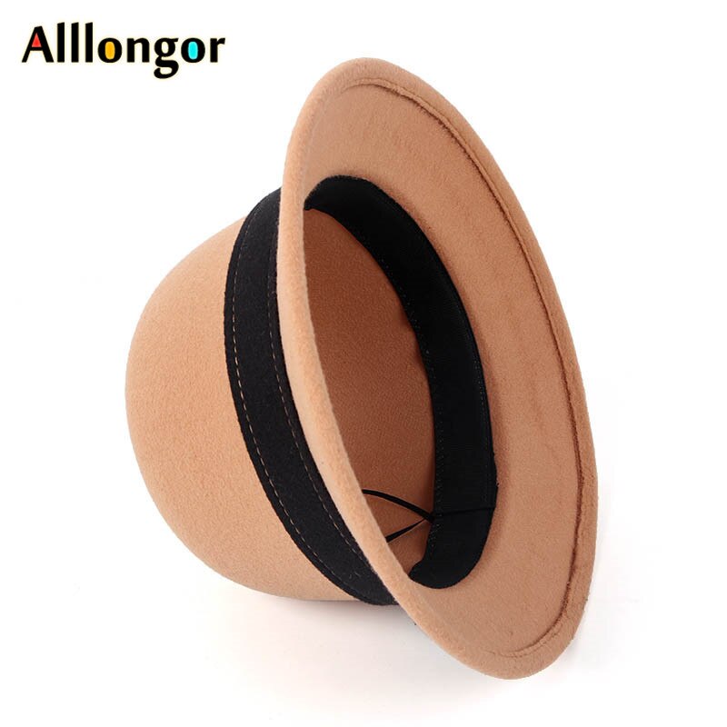 Efterår vinter derby hat kvinder sløjfe massiv grå sombrero mujer fedora hat damer formel vintage uld filt bowlerhat