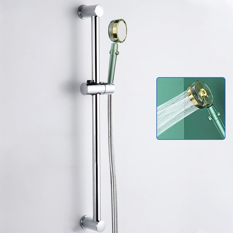 Shower Slide Bar Combo Hand Held Shower Head Holder Wall Mount ABS Chrome Plated Shower Sliding Bar Set
