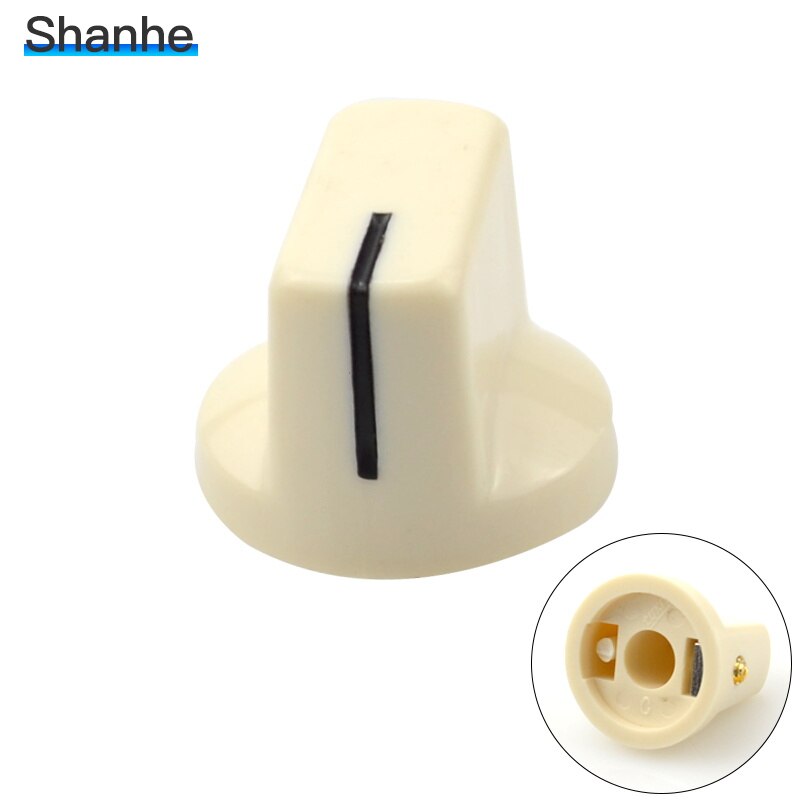 Manopola potenziometro albero diametro 6mm per pentole: bianca