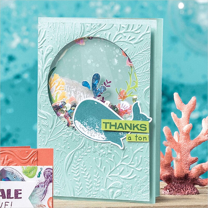 Animal en el océano ballena tortuga de mar medusas algas sellos y de corte de Metal muere Scrapbooking papel de corte para hacer la tarjeta