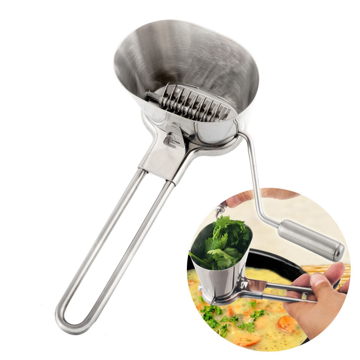 Stainless Steel Coriander Chopper Herb Mincer Grinder For Parsley Multifunctional Vegetable Grater Cooking Utensil Kitchen Tool: Default Title