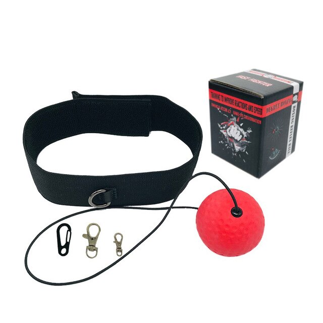 Head-mounted Boxing Speed Reaction Ball Boxing Training Equipment: Red