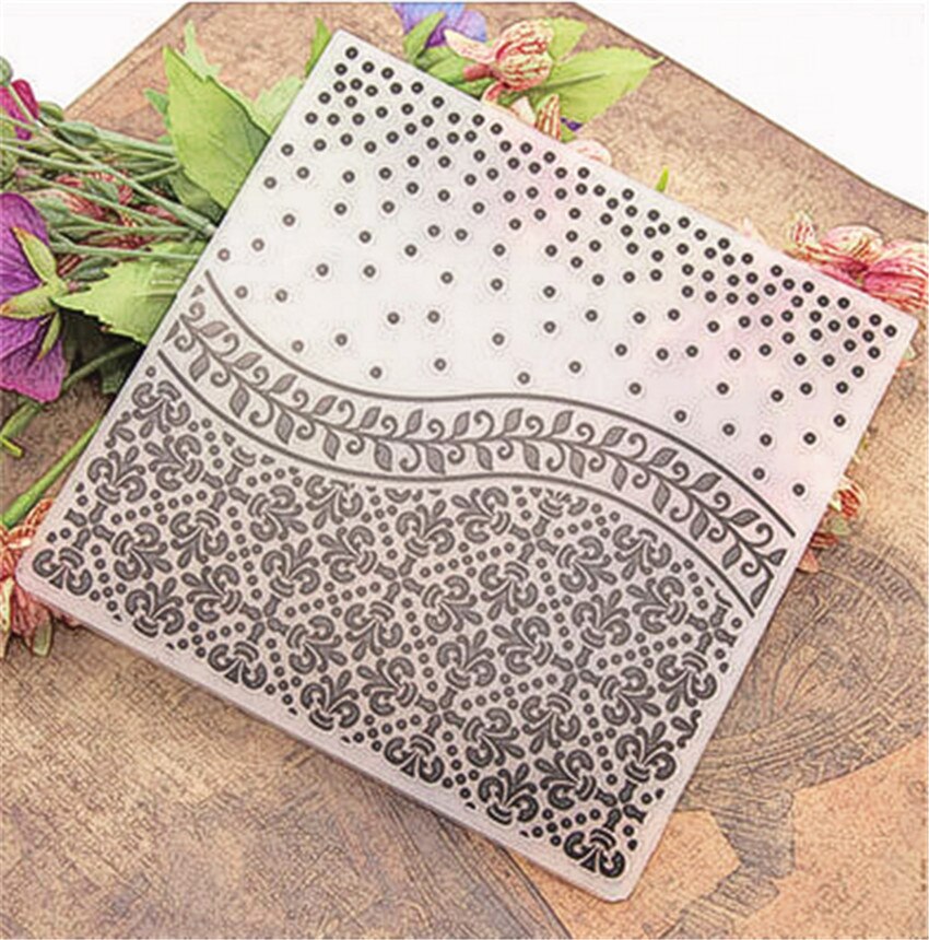 Dossiers de gaufrage de flocons de neige en plastique, bosse de Scrapbooking, modèle de bricolage, Fondant, indentation, gâteau Photo, carte d&#39;album, 15x15cm