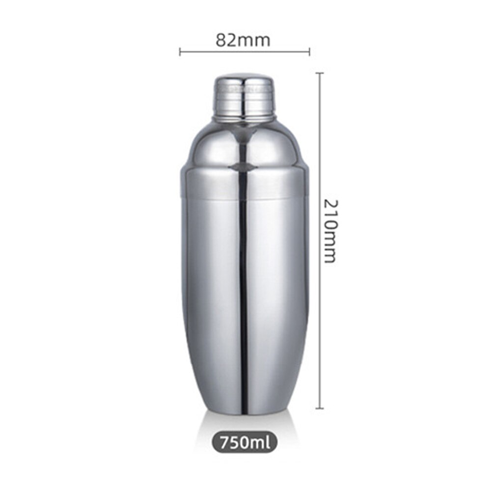 Stainless Steel Cocktail Shaker Mixer Drink Bartender Browser Kit Bars Set Tools with Wooden Rack Stand Home Party Accessories: 750ML