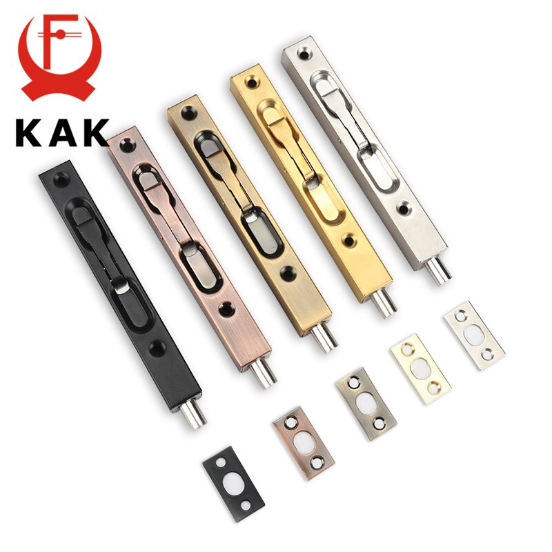KAK Stainless Steel Hidden Door Bolt Security Guard Door Latch 4/6/8/10 inch Sliding Door Lock Bathroom Bolt Dust Proof Hardware