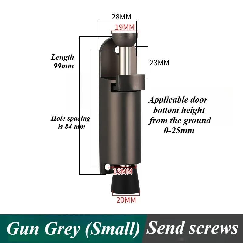 Telescopic Door Stopper Spring Loaded Heavy Duty Stopper Metal Adjustable Position with Foot Brake Wedges for Door Bottom Seam: Brown