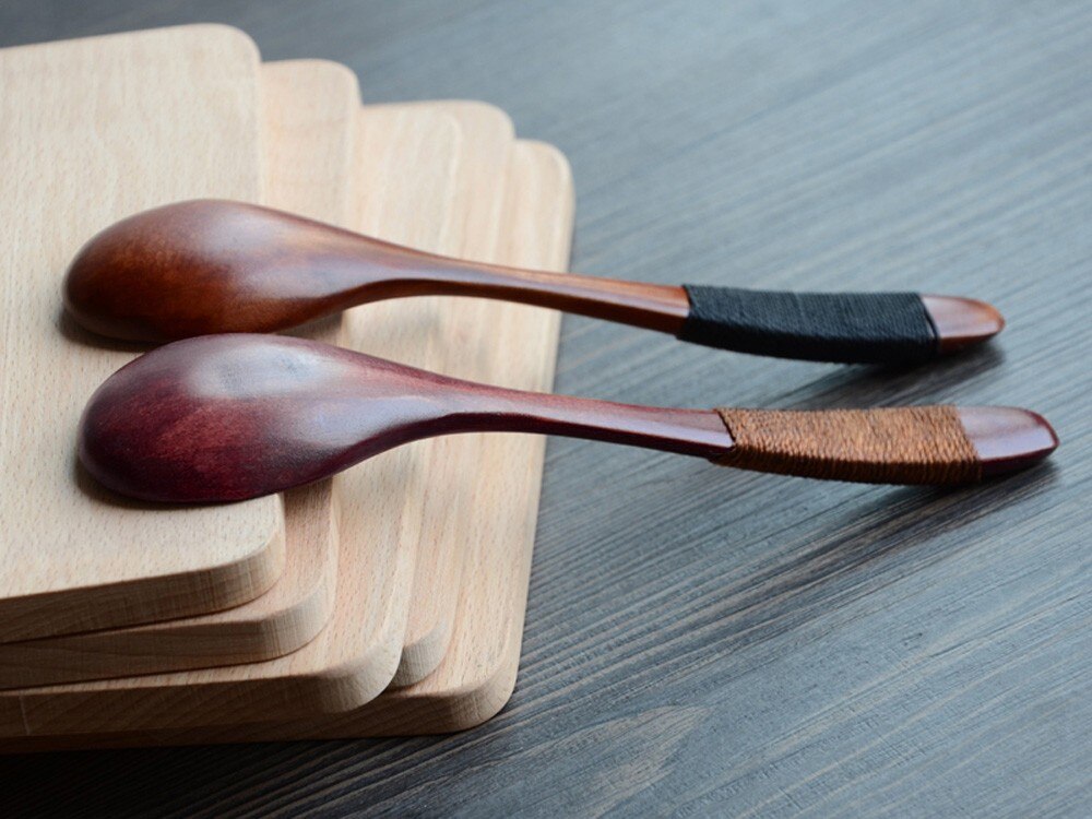 Cuchara para cenas de madera Natural, utensilios para arroz, sopas, Cereales hechos a mano para el hogar, vajilla, cubiertos, cocina, Catering # W3