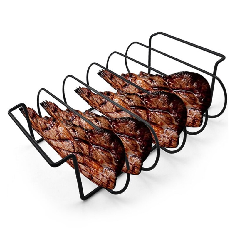 Bbq Roosteren Rib Rack Multifunctionele Non-stick Gebraden Hele Kip Ribben Vlees Non-stick Rib Rack Voor Grillen