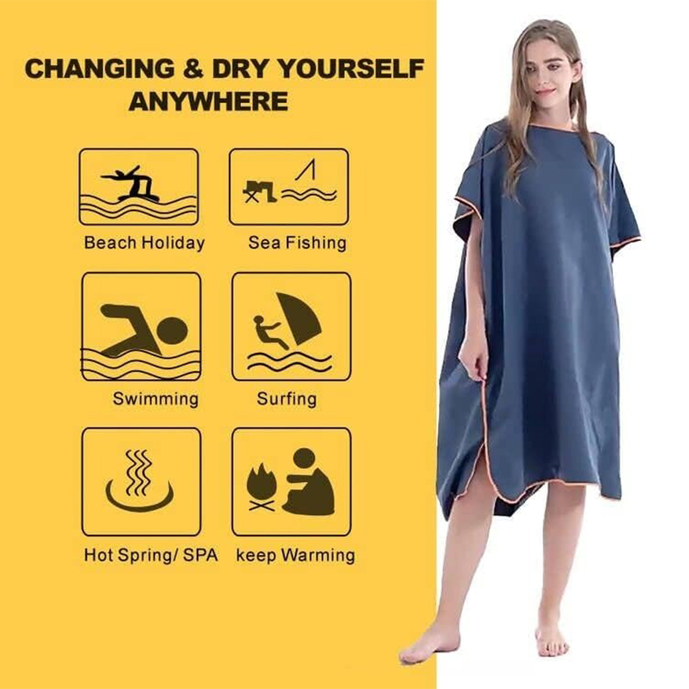 Surfponcho Aankleedhanddoek met capuchon Microvezel stranddeken Badhanddoek Zwemhanddoek Wetsuit Strandponcho