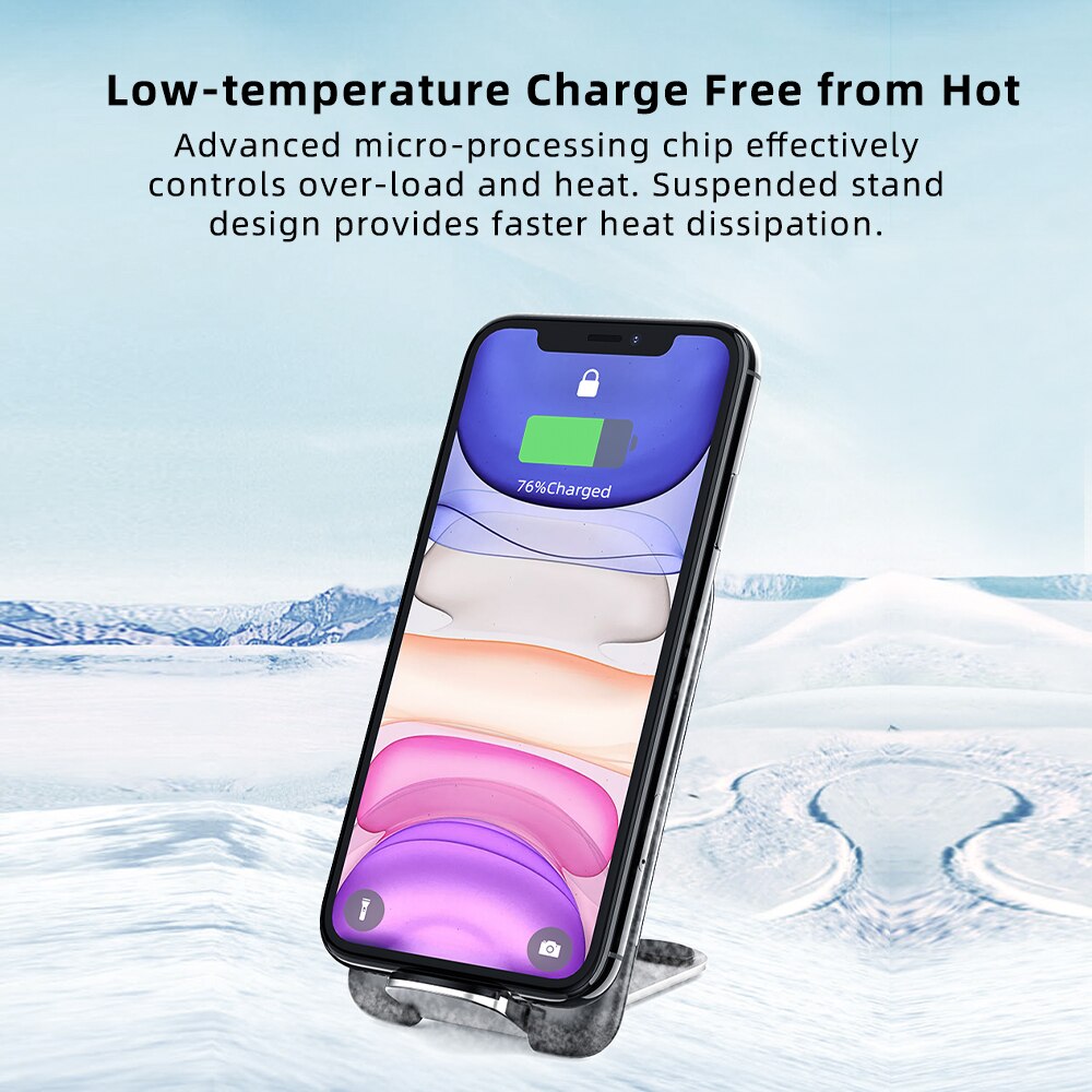 ROCK 10W Foldable Qi Wireless Charger Stand Fast Charge Phone Stand Multifunctional Wireless Charging Pad For iPhone 12 Samsung