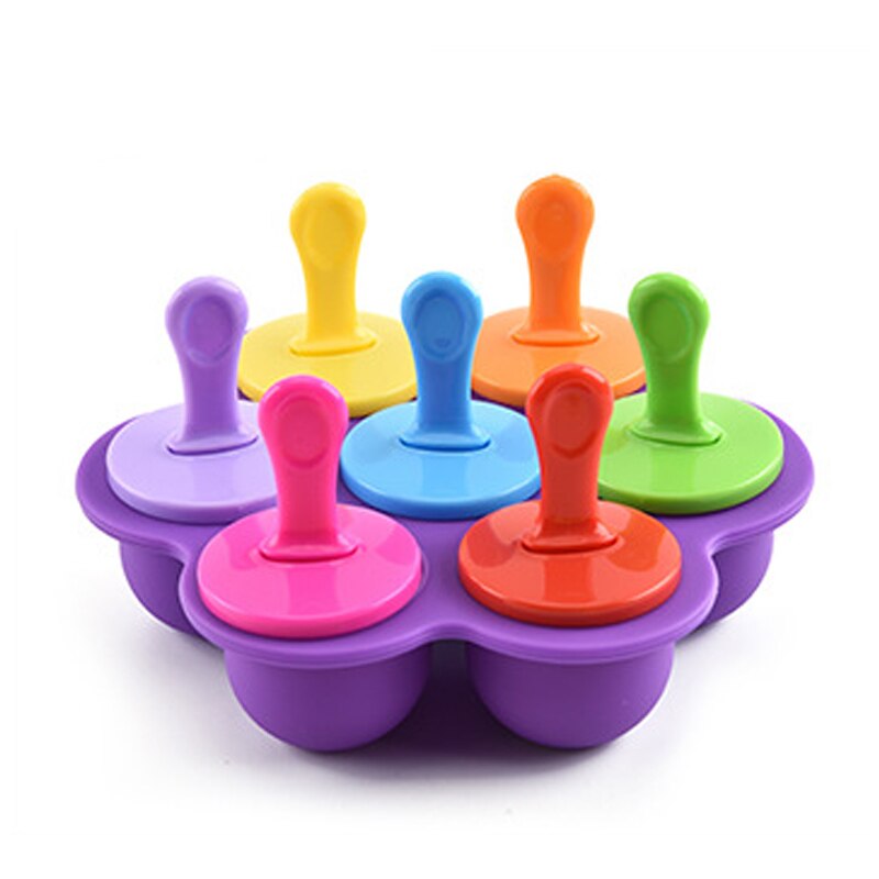 Silikonowe lód wyskakuje forma mini lody piłka foremka robić lodów na patyku formy robić lodów owoce potrząsnąć lód forma na krem dziecko DIY suplement diety narzędzie: purpurowy