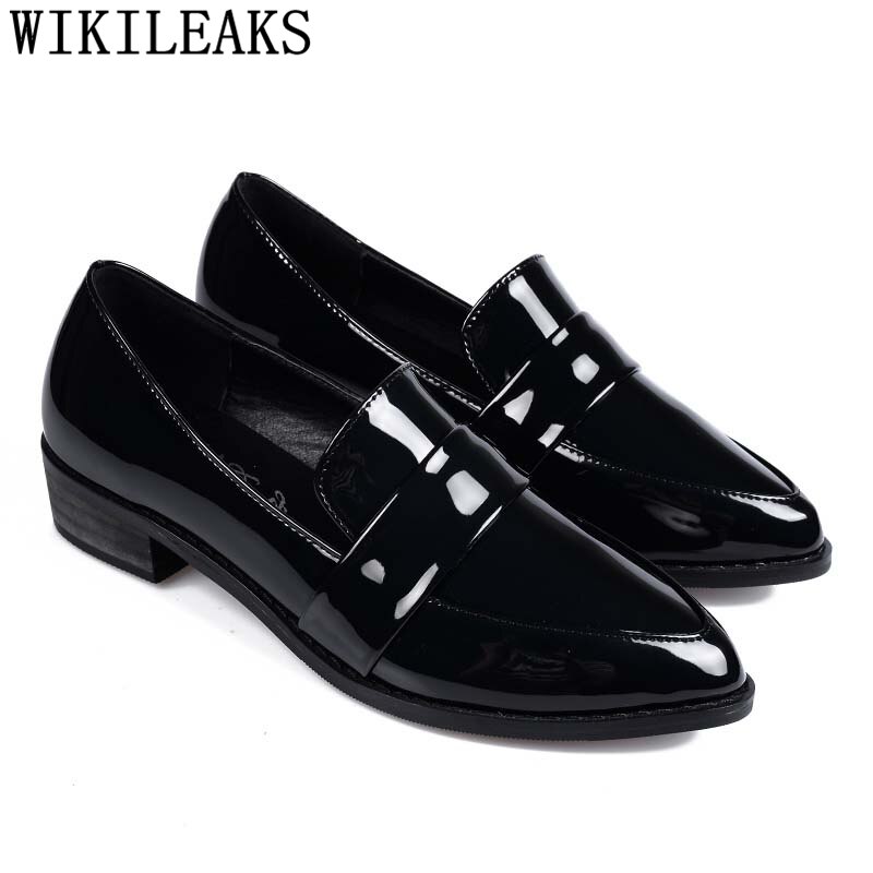 Loafers puntige neus platte zwarte schoenen voor dames leren schoenen dames luxe schoenen dames ontwerpers mokka sleehak damesschoenen