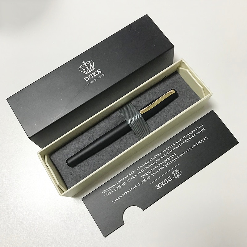 Luxe Set Pen Duke 209 Mat Zwart En Goud Clip Vulpen Met 0.5Mm Nib Metalen inkt Pennen