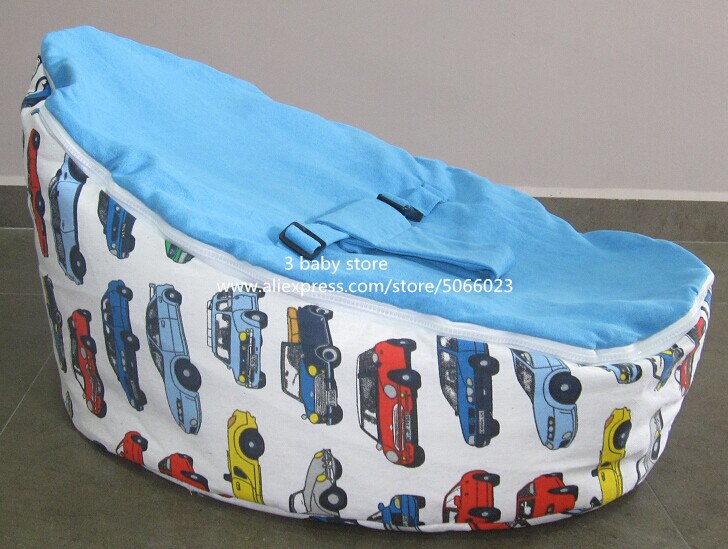 Luxury Cuddlesoft relaxing Bean Bag - Racing Car: light blue car