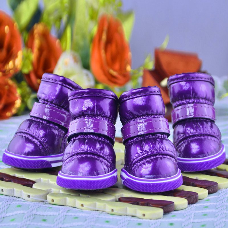4 pièces/ensembles hiver chien chaussures de pluie imperméables pour petits chiens polaire chiot chaussures pour animaux de compagnie chien bottes de neige Chihuahua Yorkie Teddy Sho
