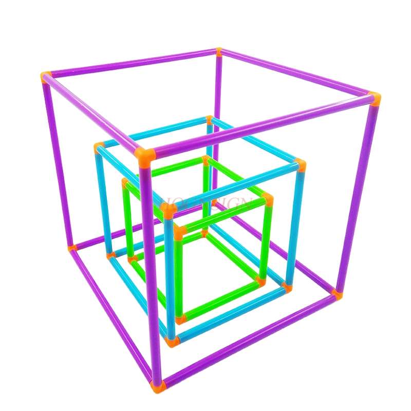 Mosaico cuboide de cubo, Modelo geométrico, área de superficie desmontable para construir un modelo de material didáctico de matemáticas para los estudiantes