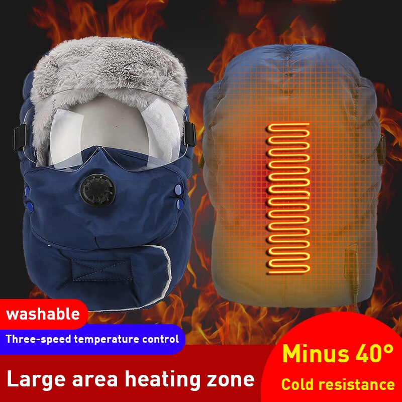 elektrische heizung kappe unisex Neue warm Deckel Winter Original Winter Hüte Wasserdichte Kapuze Hütte Mit Glas