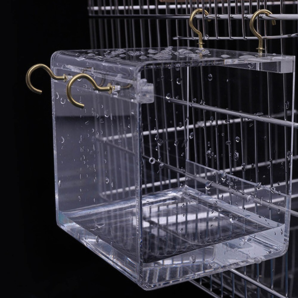 Caged Bird Bath Multi Cage Bird Bath Covered for Small Brids Canary Budgies Parrot (Size)