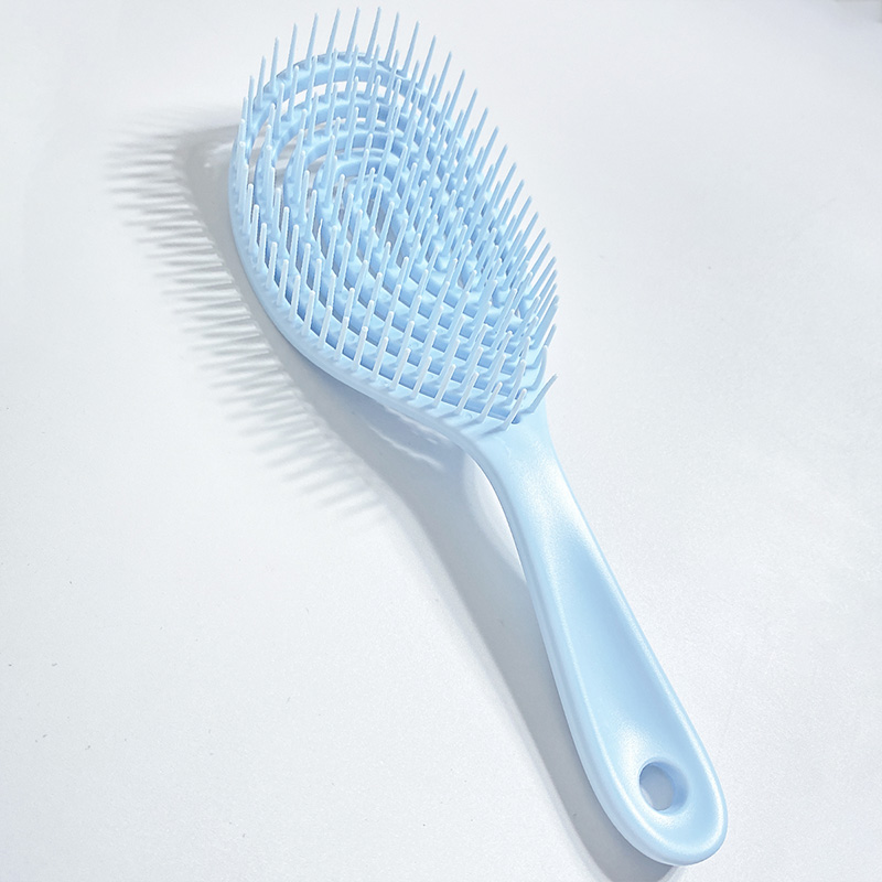 Peigne de Massage du cuir chevelu, brosse à cheveux antistatique, humide, sec, bouclé, démêlant, en Nylon, outils de coiffure pour Salon de coiffure pour femmes et hommes: Violet