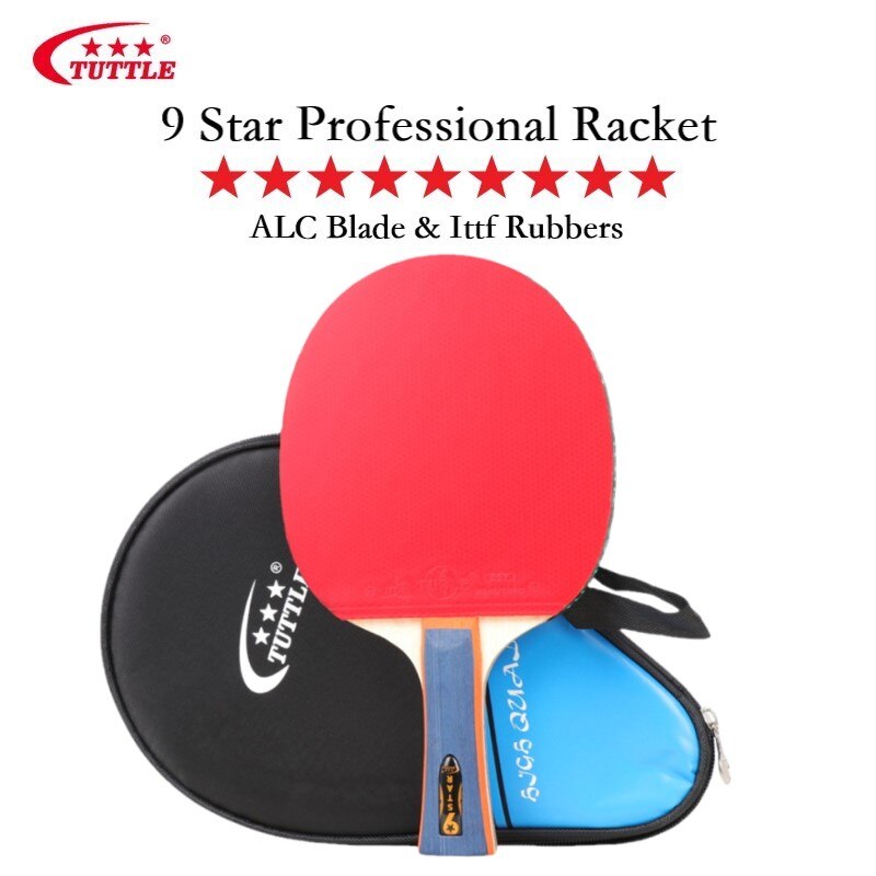 Tuttle 7 8 9 star Ping Pong Racket Table Tennis Racket Bat Wood Carbon Blade with ITTF Approved Rubbers