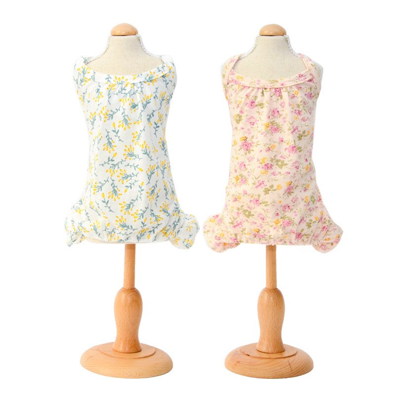 Hundepysjamas blomsterklær til små hunder katt pyjamas hund valp jumpsuit stropp sovetøy varme klær frakk yorkshire 30e