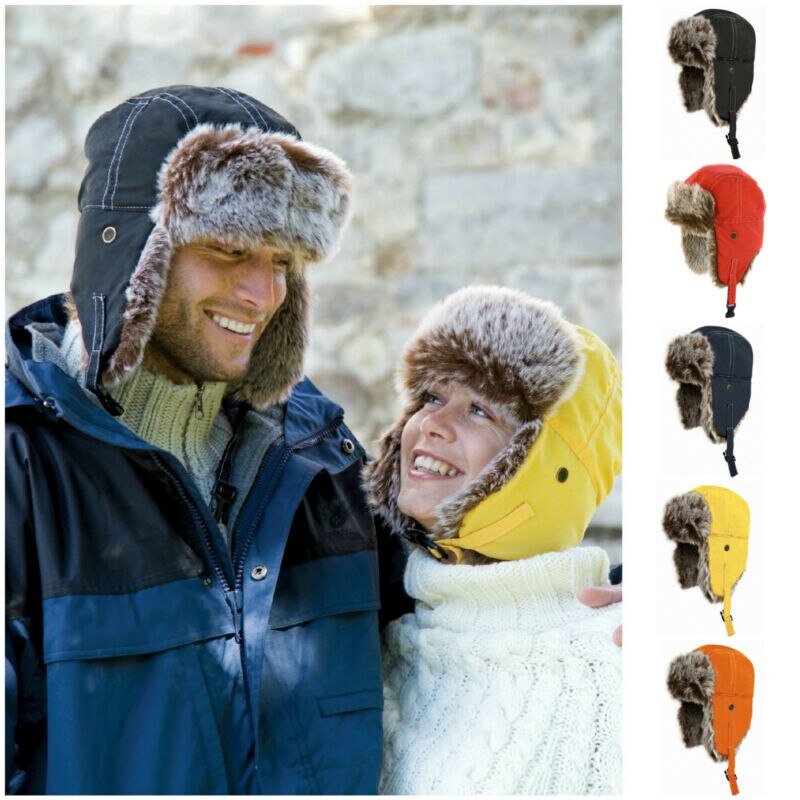Unisex Trapper Bomber Hat Warm Russian Trooper Earflap Winter Ski Hat Men Women Cap Bomber Hats