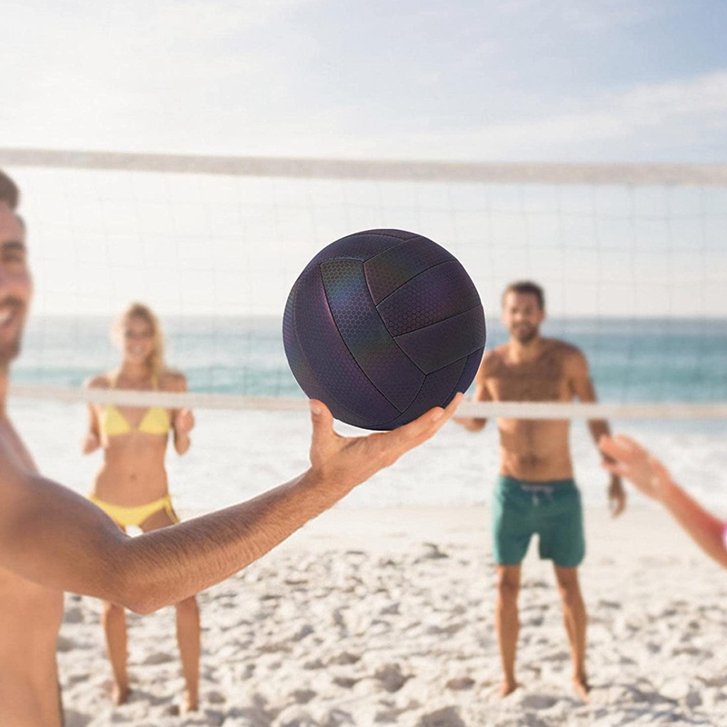 Reflektierender volleyball für den außenbereich, holografisch leuchtender volleyball, beleuchtetes volleyballspiel bei nacht für kinder und erwachsene