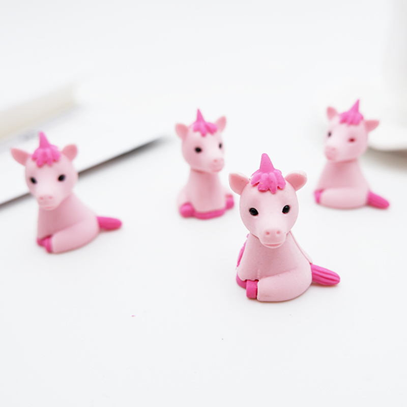 1pcs Cartoon lovely Unicorn eraser children Learning stationery kawaii school supplies papelaria for kids